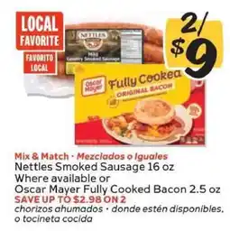 Winn Dixie Nettles Smoked Sausage or Oscar Mayer Fully Cooked Bacon offer