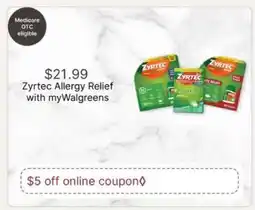 Walgreens Zyrtec Allergy Relief with myWalgreens offer
