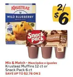 Winn Dixie Krusteaz Muffins 12 ct or Snack Pack 6 ct offer