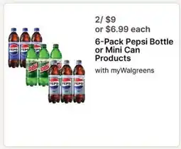 Walgreens 6-Pack Pepsi Bottle or Mini Can Products offer