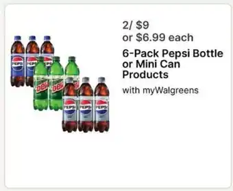 6-Pack Pepsi Bottle or Mini Can Products