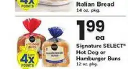 Safeway Signature SELECT Hot Dog or Hamburger Buns offer