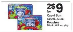 Safeway Capri Sun 100% Juice Pouches offer