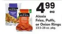 Safeway Alexia Fries, Puffs or Onion Rings offer