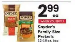 Safeway Snyder's Family Size Pretzels offer