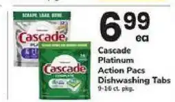 Safeway Cascade Platinum Action Pacs Dishwashing Tabs offer