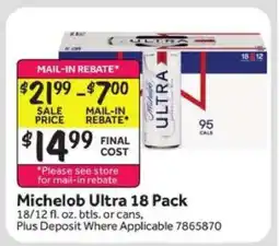 Stop&Shop Michelob Ultra 18 Pack offer
