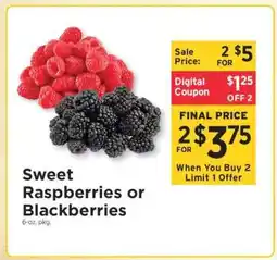 ShopRite Sweet Raspberries or Blackberries offer