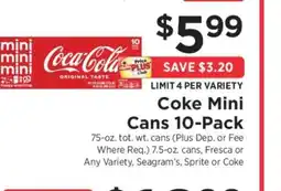 ShopRite Coke Mini Cans 10-Pack offer