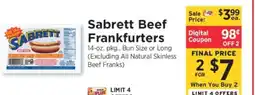 ShopRite Sabrett Beef Frankfurters offer