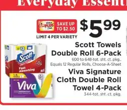 ShopRite Scott Towels Double Roll 6-Pack offer