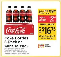 ShopRite Coke Bottles 8-Pack or Cans 12-Pack offer