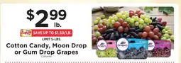 ShopRite Cotton Candy, Moon Drop or Gum Drop Grapes offer