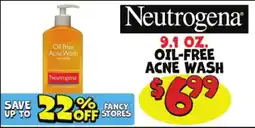 Ollie's Neutrogena oil-free acne wash offer