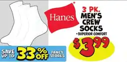 Ollie's Hanes men's crew socks offer