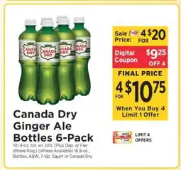 ShopRite Canada Dry Ginger Ale Bottles 6-Pack offer