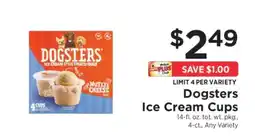 ShopRite Dogsters Ice Cream Cups offer