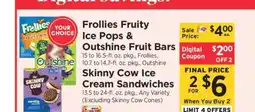 ShopRite Frollies Fruity Ice Pops & Outshine Fruit Bars offer