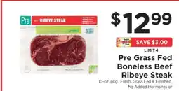 ShopRite Pre Grass Fed Boneless Beef Ribeye Steak offer