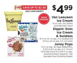 ShopRite Van Leeuwen Ice Cream / Dippin’ Dots Ice Cream & Sundaes / Jonny Pops offer