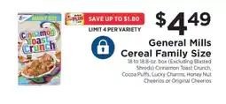 ShopRite General Mills Cereal Family Size offer
