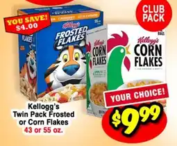 Western Beef Kellogg's Twin Pack Frosted or Corn Flakes offer