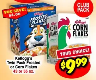 Western Beef Kellogg's Twin Pack Frosted or Corn Flakes offer