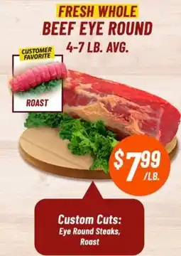 Western Beef FRESH WHOLE BEEF EYE ROUND offer