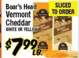 Western Beef Boar's Head Vermont Cheddar WHITE OR YELLOW offer