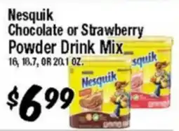 Western Beef Nesquik Chocolate or Strawberry Powder Drink Mix offer