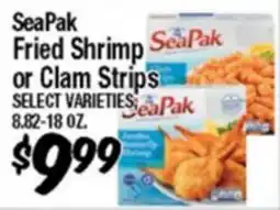 Western Beef SeaPak Fried Shrimp or Clam Strips offer