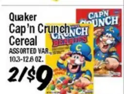 Western Beef Quaker Cap'n Crunch Cereal offer