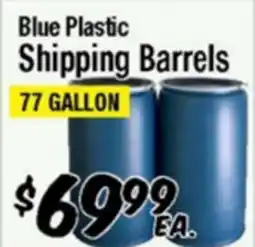 Western Beef Blue Plastic Shipping Barrels offer