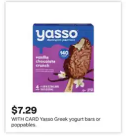 CVS Yasso Greek yogurt bars or poppables offer