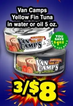 Western Beef Van Camps Yellow Fin Tuna in water or oil offer