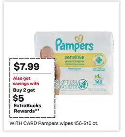 CVS PAMPERS wipes 156-216 ct offer