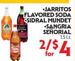 La Chiquita Food Market JARritos FLAVORED SODA • SIDRAL MUNDET • SANGRIA SEÑORIAL offer
