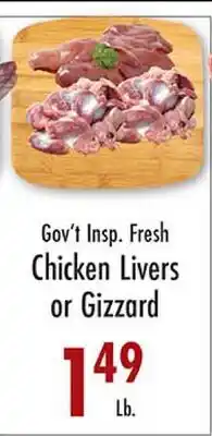 Garden Fresh Market Gov't Insp. Fresh Chicken Livers or Gizzard offer