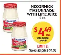 La Chiquita Food Market MCCORMICK MAYONNAISE WITH LIME JUICE offer