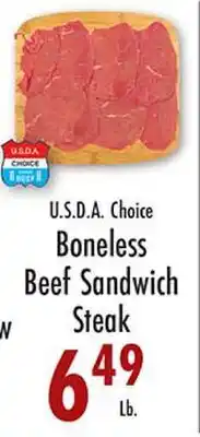 Garden Fresh Market U.S.D.A. Choice Boneless Beef Sandwich Steak offer