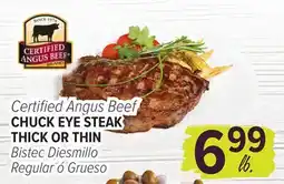Cermak Fresh Market Certified Angus Beef CHUCK EYE STEAK THICK OR THIN offer