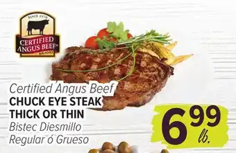 Cermak Fresh Market Certified Angus Beef CHUCK EYE STEAK THICK OR THIN offer