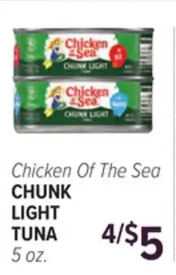 Cermak Fresh Market Chicken Of The Sea CHUNK LIGHT TUNA offer