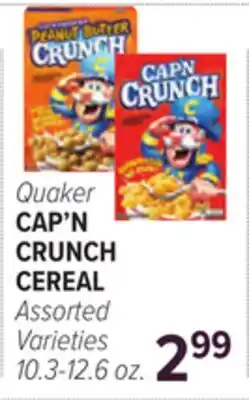 Cermak Fresh Market Quaker CAP'N CRUNCH CEREAL offer