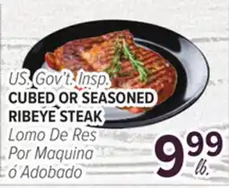 Cermak Fresh Market US. Gov't. Insp. CUBED OR SEASONED RIBEYE STEAK offer