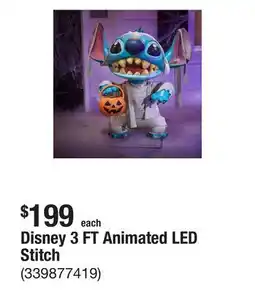 The Home Depot Disney 3 FT Animated LED Stitch offer
