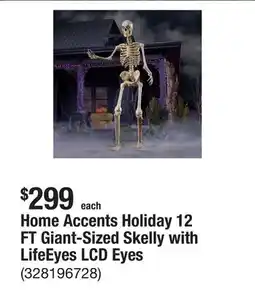 The Home Depot Home Accents Holiday 12 FT Giant-Sized Skelly with LifeEyes LCD Eyes offer
