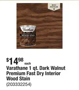 The Home Depot Varathane 1 qt. Dark Walnut Premium Fast Dry Interior Wood Stain offer