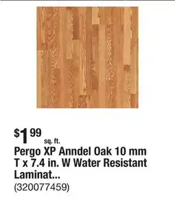 The Home Depot Pergo XP Anndel Oak 10 mm T x 7.4 in. W Water Resistant Laminate Wood Flooring (19.63 sq. ft./case) offer