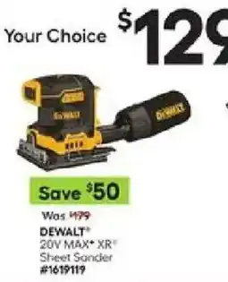 Lowe's DeWalt 20v Max* Xr* Sheet Sander offer